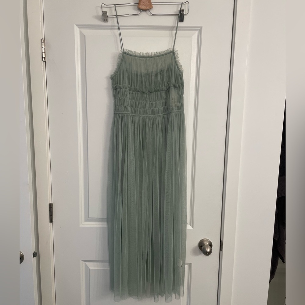 Zara Sheer Tulle Midi Dress